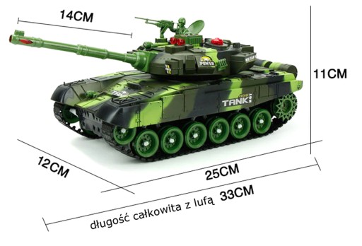 Танк с дистанционным управлением RC Battle of Tanks War Tank MORO Светодиодные эффекты + пульт дистанционного управления