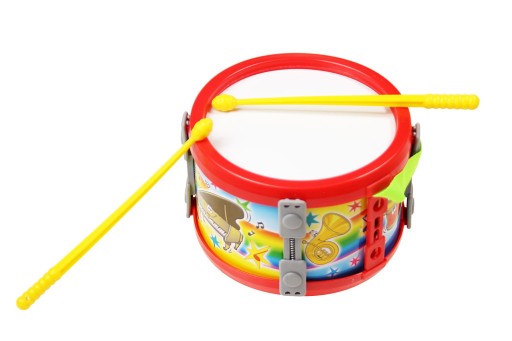 MAŁY BĘBENEK PERKUSJA POLSKI 15 CM + PAŁECZKI