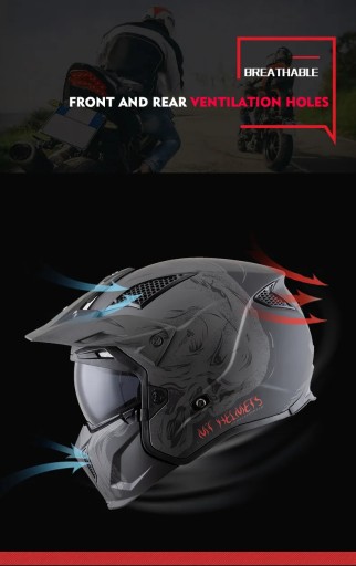MT StreetFighter Open Helmet Regular модульный внедорожный мотоцикл