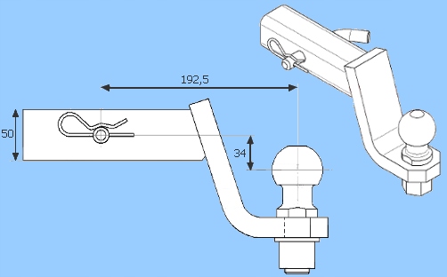 HAK KULA ADAPTER USA 50x50mm OBNIŻONY STEINHOF