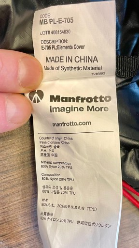 Чехол/дождевик от итальянской компании Manfrotto MB PL-E-705.