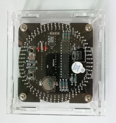 Zegar BLACK Led term, alarm, data +OBUDOWA DIY KIT