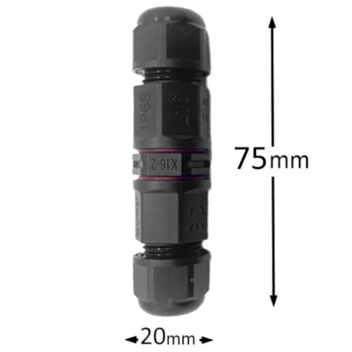 ZŁĄCZKA MUFA KABLOWA 2x1,5mm Z SZYBKOZŁĄCZKĄ WODOODPORNA IP68 MINI 400V 16A