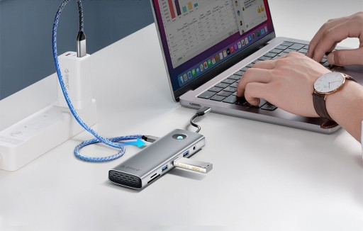 АДАПТЕР-концентратор ORICO USB-C 3.0 3X USB HDMI VGA РАЗЪЕМ RJ45 LAN SD USB-C