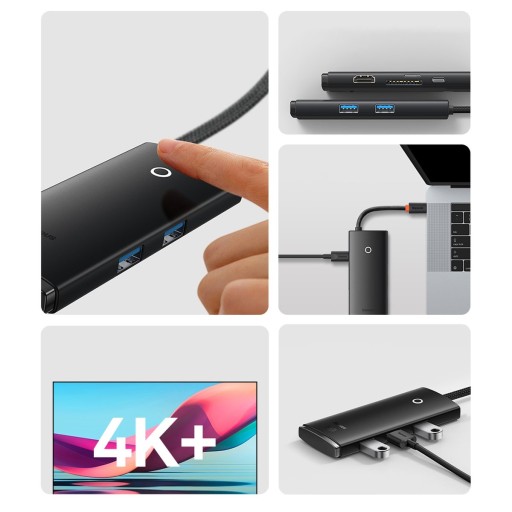 BASEUS HUB USB-C — 2x USB 3.0/USB-C PD/HDMI/SD/TF