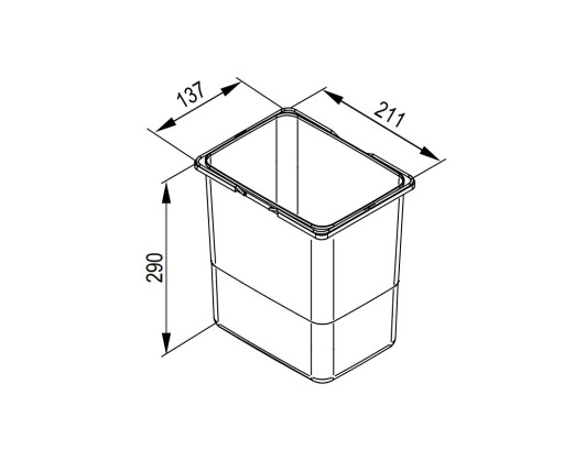 Папка-сортировщик для мусорных корзин PRAKTIKO для ящика 60 см 1x15+2x7L