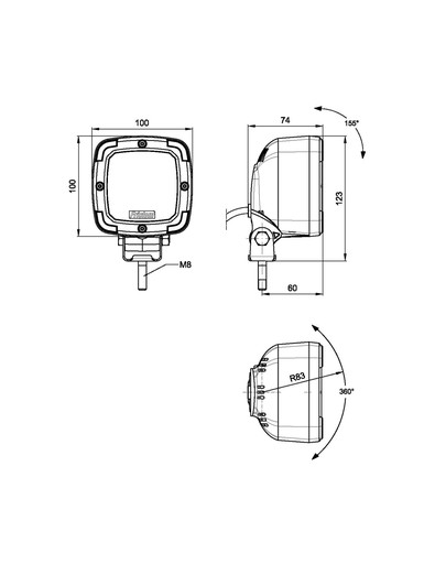 РАБОЧАЯ ФАРА ЗАДНЕГО ФОНА СПРАЙТ ГАЛОГЕННАЯ LED IP68 1800лм 12-36В 15Вт