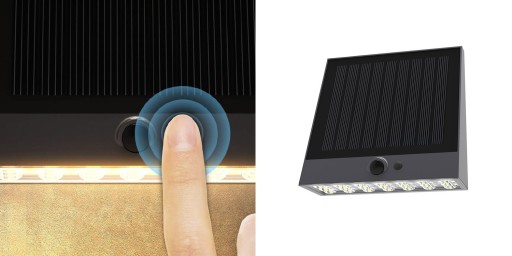 Solarna lampa naścienna SLC-25WL oświetlenie elewacji. Podświetlenie numeru