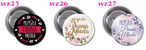 PRZYPINKA NA WIECZÓR PANIEŃSKI PANNA MŁODA IMIĘ