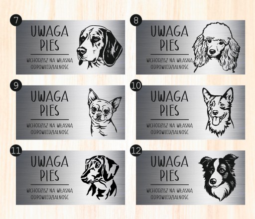 Tabliczka 20x10 cm UWAGA PIES Doberman LAMINAT Z GRAWEREM