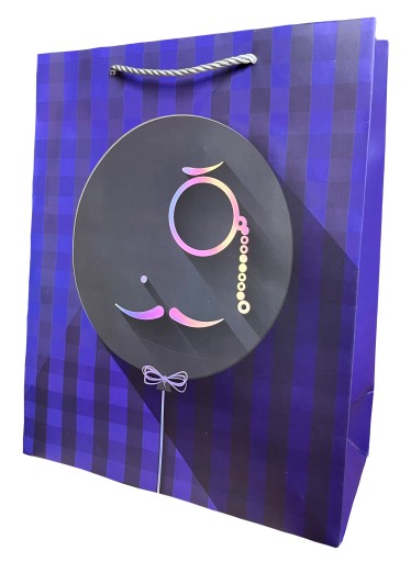 TORBA PREZENTOWA FIOLETOWA BALON BINOKL 23x18x10cm
