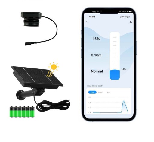Czujnik poziomu cieczy w zbiorniku bezprzewodowy WiFi, Solar,EPT