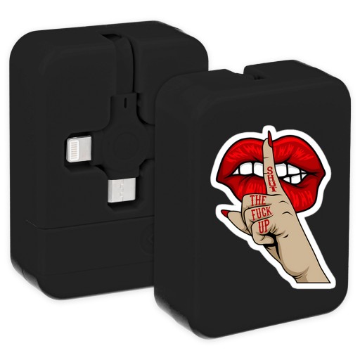 USB-кабель 3 в 1, куб, черный, ЗАТКНИТЕСЬ