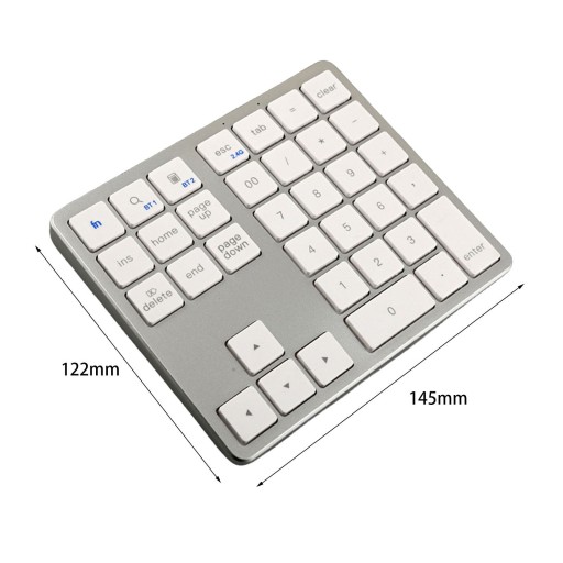 Bezprzewodowa klawiatura numeryczna Mini klawiatura Cicha, ergonomiczna
