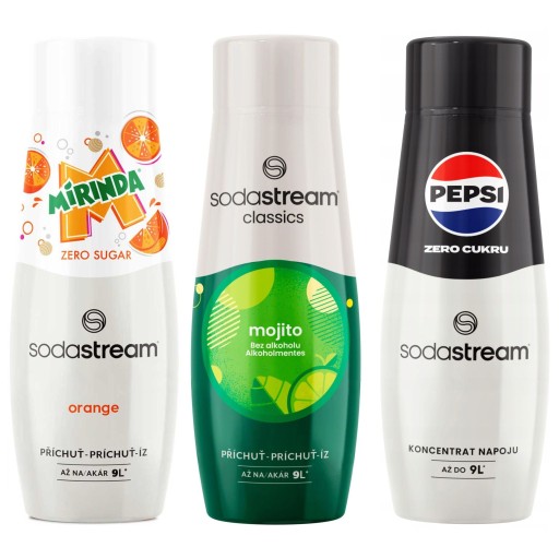 SODA STREAM MIRINDA ZERO + PEPSI MAX BEZ CUKRU + MOJITO Koncentrat Syrop