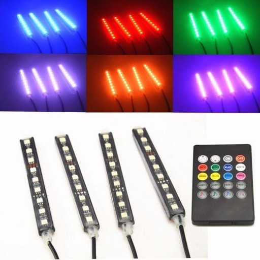 Pasek neonowy RGB LED do wnętrza samochodu Bluetooth Lampka kontrolna aplikacji telefonu