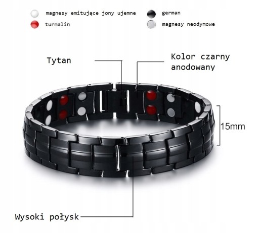 ЭЛЕГАНТНЫЙ МАГНИТНЫЙ ТИТАНОВЫЙ БРАСЛЕТ + КОРОБКА