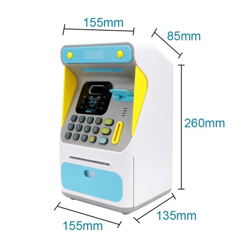 Piggy Coin Storage Deposit Auto Scroll Paper note Simulated Face Recogniti