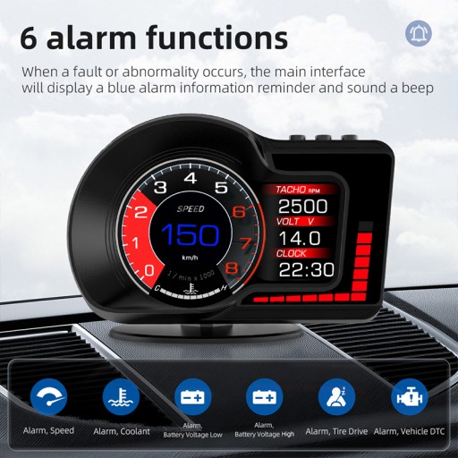 Автомобильный проекционный дисплей GPS-спидометр OBD2 Smart LCD Цифровой одометр