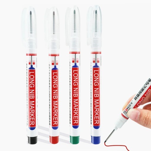 LOLEDE 6Pcs/set Red/black/blue Ink Long Head Markers Woodworking