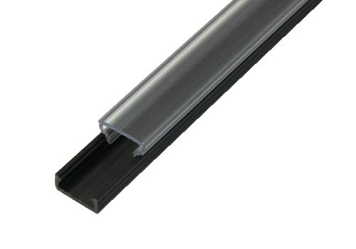 PROFIL LISTWA LED KANAŁ KORYTKO PCV CZARNY 16x12mm 2mb KLOSZ TRANSPARENTNY