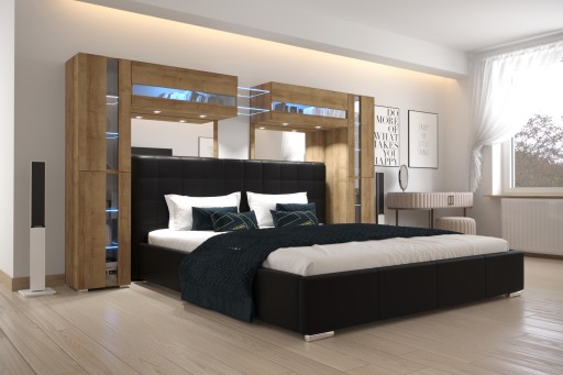 Кровать с мягкой панелью и шкафом Panama Furniture 14