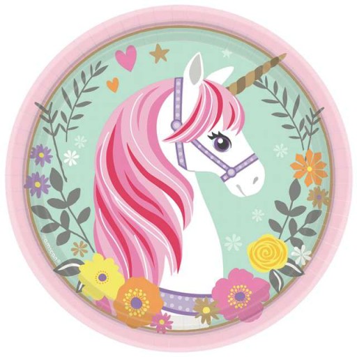 Бумажные тарелки UNICORN день рождения единорог x8