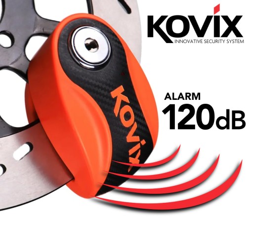 KOVIX KNX6 ДИСКОВЫЙ ЗАМОК С СИГНАЛИЗАЦИЯМИ ДЛЯ МОТОЦИКЛА, СКУТЕРА, водонепроницаемая сигнализация