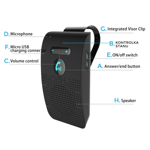 КОМПЛЕКТ HANDS-FREE ДЛЯ АВТОМОБИЛЯ BT 5.0 АВТОЗАПУСК SP09