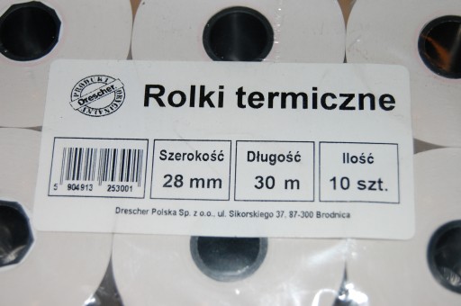 Rolka termiczna kas terminali 28mmx 30m 48g x10szt