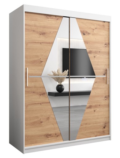 Szafa przesuwna do sypialni z lustrem B 150 cm