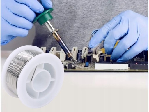 Cyna lutownicza do lutowania do elektroniki z topnikiem 80g 1mm rolka