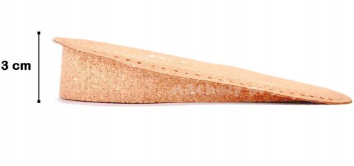 G10-64 BRĄZOWE TWARDE PODPIĘTKI 3 cm KLINY WKŁADKI POD PIĘTY 30 mm R. 36-41
