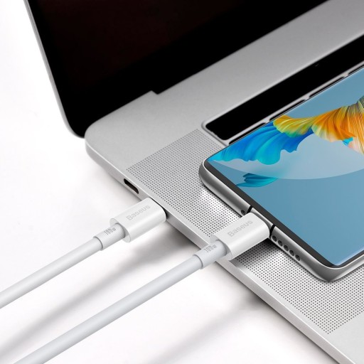 Кабель Baseus USB type C - USB type C, 2 м, белый