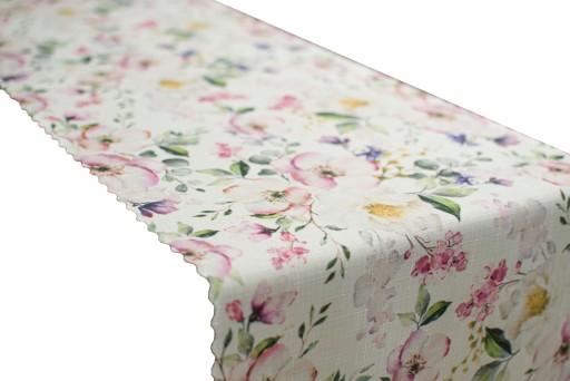 Bieżnik plamoodporny na stół w kwiaty 40X130