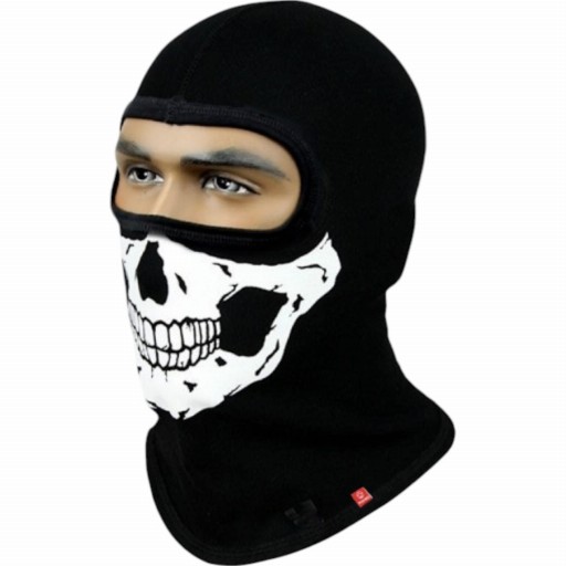 Мотоцикл Balaclava Хлопковый серебряный мотив черепа - xl