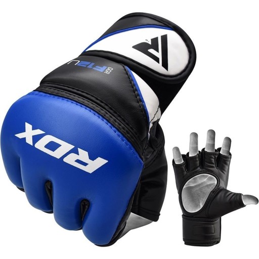 RDX Rękawice do MMA grapplingowe GGRF-12 Niebieskie M