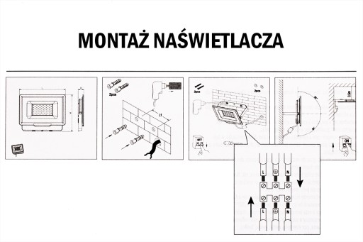 Naświetlacz Halogen Lampa LED Oprawa SLIM 20W 4000K IP65 Czarna Kobi