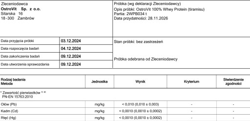 OstroVit 100% Whey Protein 2000 g BIAŁKO SERWATKOWE WPC 80 BCAA EAA