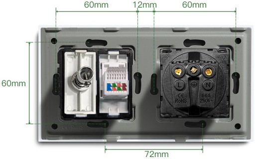 Вставка в розетку 230 В белая FastCharge USB AC RTX SH