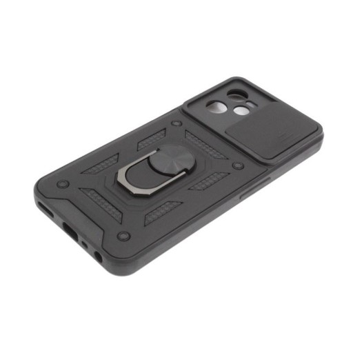 Чехол-кольцо для Realme C35/Narzo 50A Prime Black + СТЕКЛЯННЫЙ чехол