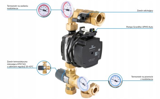 РАСПРЕДЕЛИТЕЛЬ 6 ДЛЯ НАПОЛЬНОГО БЛОКА КОМПЛЕКТ AFRISO GRUNDFOS