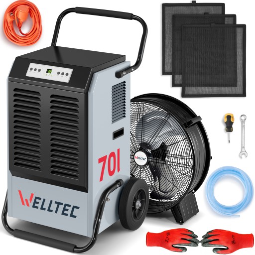 ОСУШИТЕЛЬ ВОЗДУХА WELLTEC DHX70 площадью до 160 м2 | 70л/24ч | НАСОС | +ВЕНТИЛЯТОР