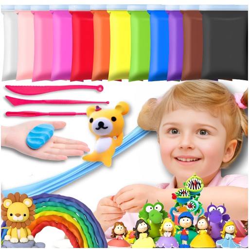 12 ШТ. ВОЛШЕБНАЯ ПОЛИМЕРНАЯ ГЛИНА PLAYSTINE SENSO FOAM CLAY ПЕНА ДЛЯ КОНДИТЕРСКИХ ГЛИН
