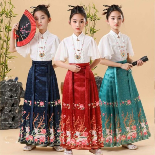 Платье для девочки Ming Tang Hanfu с лицом лошади