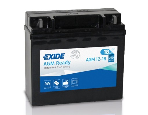 EXIDE AGM Ready аккумулятор 12 В 18 Ач 250 А AGM12-18 мотоцикл скутер