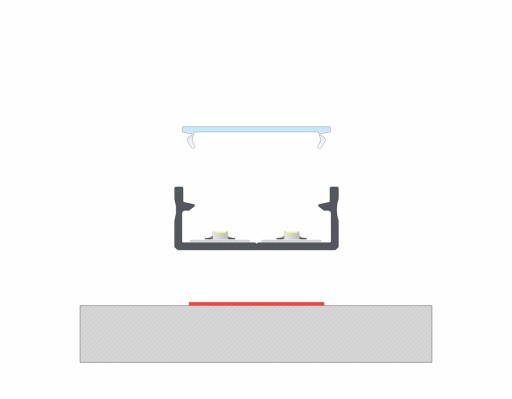 2 светодиодных профиля DUAL для двух лент INOX, ШИРИНА 2 м