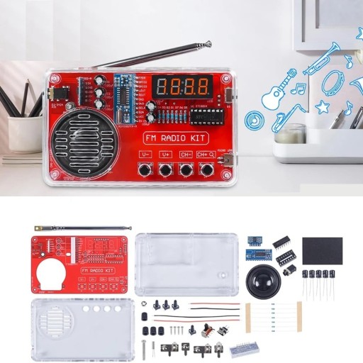 Radio FM 50-108MHz LCD głośnik 3W Obudowa DIY KIT