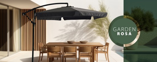 PARASOL OGRODOWY Z WYSIĘGNIKIEM DUŻY SKŁADANY Z FALBANKĄ 300 CM GRATIS