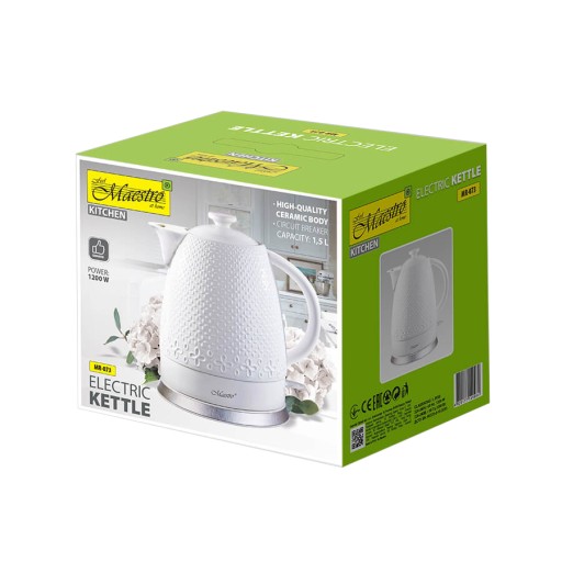 Czajnik CERAMICZNY elektryczny MAESTRO MR-073 bezprzewodowy 1,5l 1200W